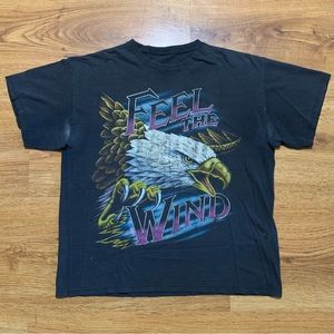2010 Feel The Wind Eagle Black Tee Shirt M